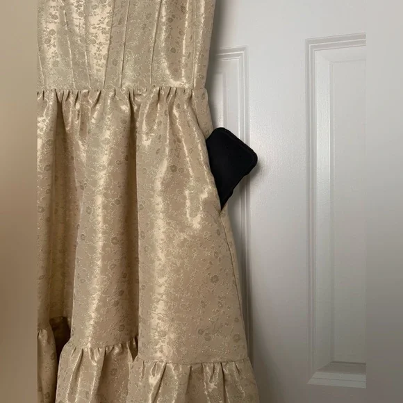 V. Chapman The Avery Dress in Taupe Duchess8